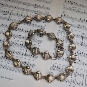Vintage Silver Necklace and Bracelet Set